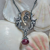 Royal Seahorse Necklace, Rich Rubellite Tourmaline