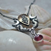 Royal Seahorse Necklace, Rich Rubellite Tourmaline