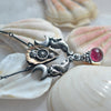 Royal Seahorse Necklace, Rich Rubellite Tourmaline