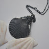 OOAK, Flat Scallop Shell - with Barnacles
