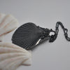 OOAK, Flat Scallop Shell - with Barnacles