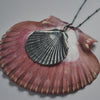PRE-ORDER, Flat Scallop Shell, chain included