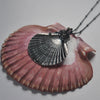 OOAK, Flat Scallop Shell - with Barnacles