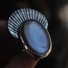 Size 8 - Dark Purple Seashel Enamel Moonstone
