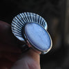 Size 9.25 - Crown of Shells - Seashell Enamel Moonstone