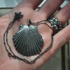 OOAK - Love Letter from the Sea, Scallop Shell with heart pearl, chain included