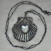 OOAK - Love Letter from the Sea, Scallop Shell with heart pearl, chain included