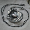 OOAK - Love Letter from the Sea, Scallop Shell with heart pearl, chain included