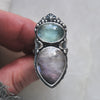 Size 8.5, Starshadow, Aquamarine and Super Seven Amethyst