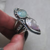 Size 8.5, Starshadow, Aquamarine and Super Seven Amethyst