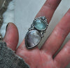 Size 8.5, Starshadow, Aquamarine and Super Seven Amethyst