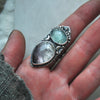 Size 8.5, Starshadow, Aquamarine and Super Seven Amethyst