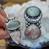 Size 9 + Lunar Hour Glass, Rutilated Quartz & Aquamarine