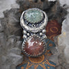Size 9 + Lunar Hour Glass, Rutilated Quartz & Aquamarine