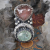 Size 9 + Lunar Hour Glass, Rutilated Quartz & Aquamarine
