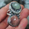 Size 9 + Lunar Hour Glass, Rutilated Quartz & Aquamarine