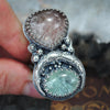 Size 9 + Lunar Hour Glass, Rutilated Quartz & Aquamarine