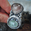 Size 9 + Lunar Hour Glass, Rutilated Quartz & Aquamarine