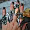 Size 7, Grave Flower with Labradorite