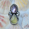Size 7.5, Sea Horse Queen, Lepidolite & Heliodor