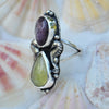 Size 7.5, Sea Horse Queen, Lepidolite & Heliodor