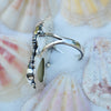 Size 7.5, Sea Horse Queen, Lepidolite & Heliodor