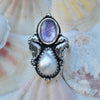 Size 8, Sea Horse Queen, Lepidolite & Pearl