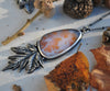 Pendant, Falling Leaves, Dendritic Agate