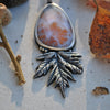 Pendant, Falling Leaves, Dendritic Agate