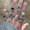 Size 7, Moon&Star sets, White Sapphire & Moonstone