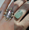 Custom Order!! AQUAMARINE, Holy Crest Ring, Sterling and Fine Silver and Brass