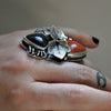 Size 7, Pumpkin Patch, Halloween Ring, Sterling and Fine Silver