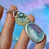 PENDANT, Dreamscape, Tourmaline in Quartz, Sterling and Fine Silver