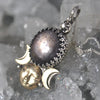 PENDANT, 18"chain, Moon&Star Moon Goddess, Star Sapphire