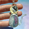 PENDANT, Dreamscape, Tourmaline in Quartz, Sterling and Fine Silver