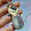 PENDANT, Dreamscape, Tourmaline in Quartz, Sterling and Fine Silver