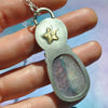 PENDANT, Dreamscape, Tourmaline in Quartz, Sterling and Fine Silver