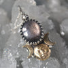 PENDANT, 18"chain, Moon&Star Moon Goddess, Star Sapphire