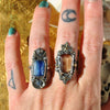 Size 7, Moon&Star sets, OCEAN EDITION! Smoky Quartz and Kyanite, Sterling and Fine Silver