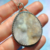 PENDANT Lunar Beach, Dreamscape, Creamsicle Crystal Druzy, Sterling and Fine Silver