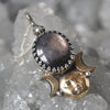 PENDANT, 18"chain, Moon&Star Moon Goddess, Star Sapphire