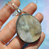 PENDANT Lunar Beach, Dreamscape, Creamsicle Crystal Druzy, Sterling and Fine Silver