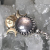 PENDANT, 18"chain, Moon&Star Moon Goddess, Star Sapphire