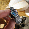 Size 5.5 Ocean Heart, Sterling and Fine Silver