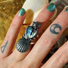 Size 5.5 Ocean Heart, Sterling and Fine Silver