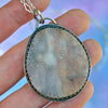 PENDANT Lunar Beach, Dreamscape, Creamsicle Crystal Druzy, Sterling and Fine Silver