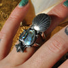 Size 5.5 Ocean Heart, Sterling and Fine Silver