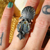 Size 5.5 Ocean Heart, Sterling and Fine Silver