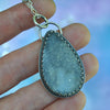 PENDANT Dreamscape, Powder Blue Crystal Druzy, Sterling and Fine Silver