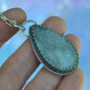 PENDANT Dreamscape, Powder Blue Crystal Druzy, Sterling and Fine Silver